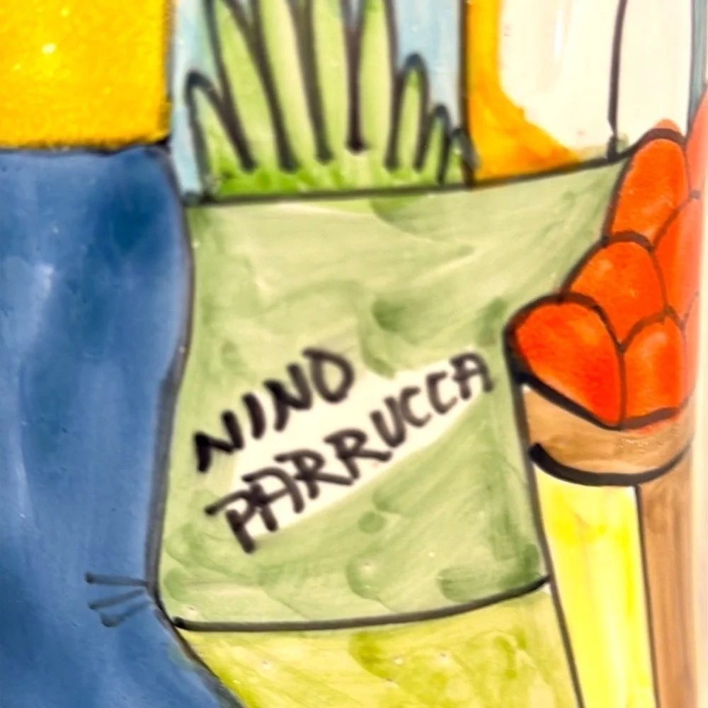 Nino Parrucca Italian Hand Painted Art Pottery Vase